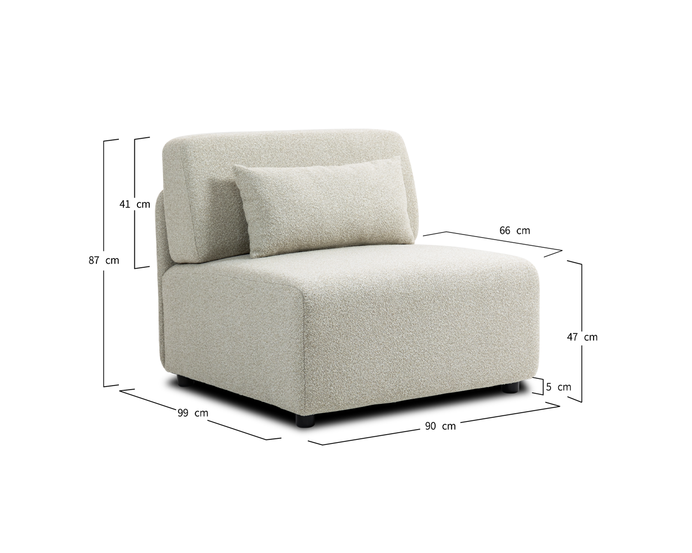 Modular Sofa Mia Middle - Beige - Image 2