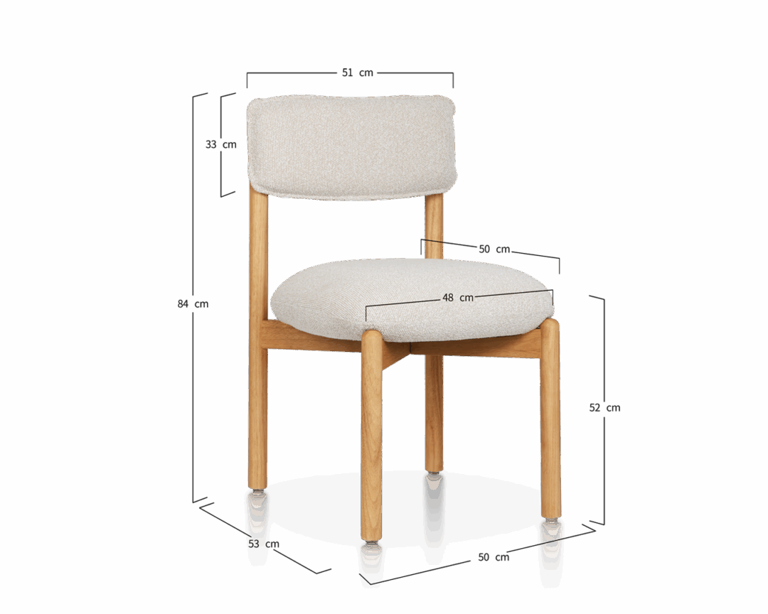 Wooden Chair Frank - Walnut / Beige - Image 2