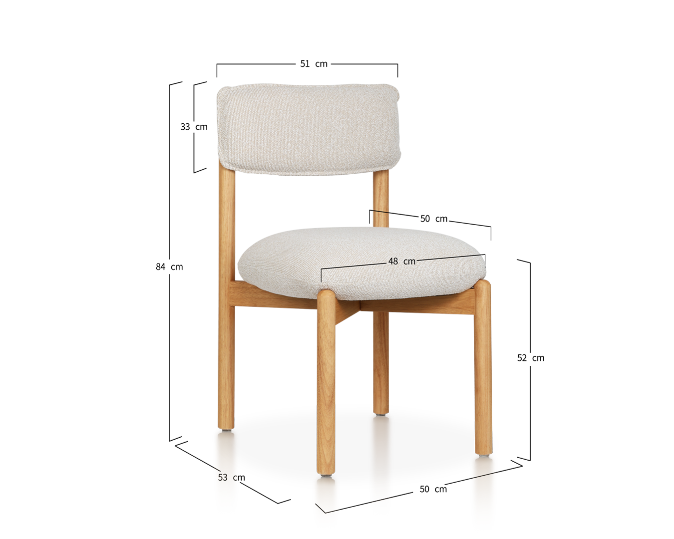 Wooden Chair Frank - Natural / Beige - Image 2