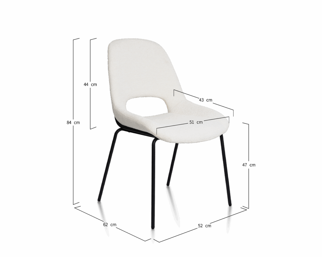 Dining Chair Julie - White (SET OF 2) - Image 2