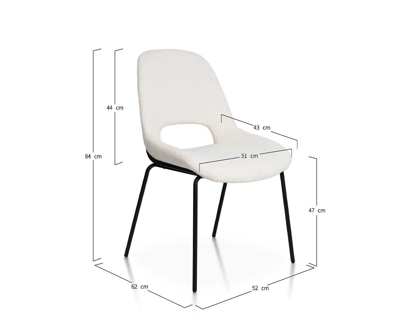 Dining Chair Julie - White (SET OF 2) - Image 2