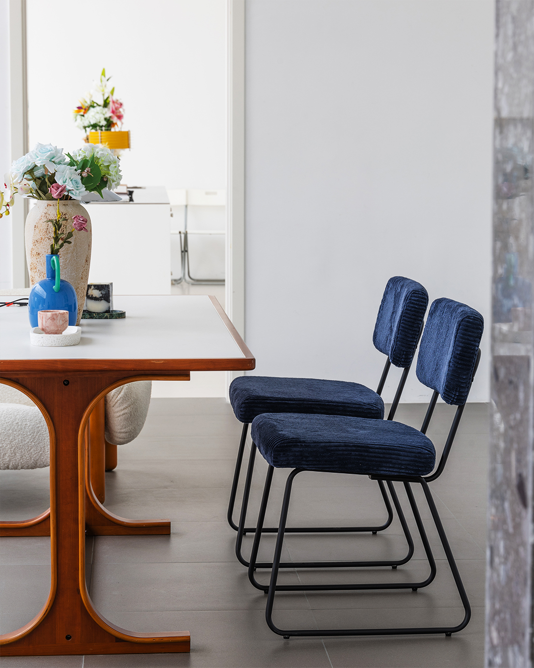 Dining Chair Melvin - Navy Blue (SET OF 2) - Image 9