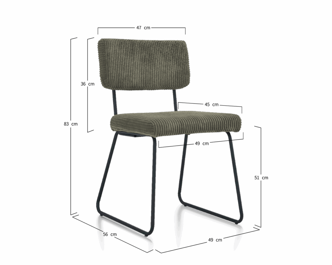 Dining Chair Melvin - Olive Green (SET OF 2) - Image 2